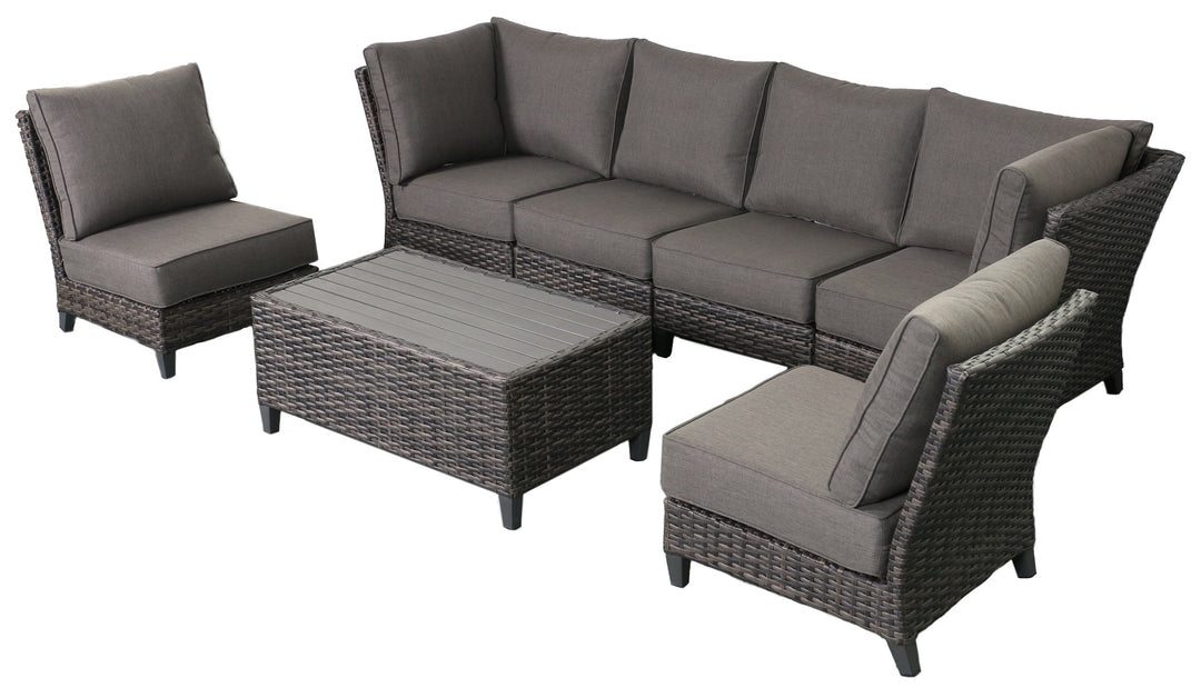 Barbados 6-Piece Outdoor Patio Furniture Sectional Set