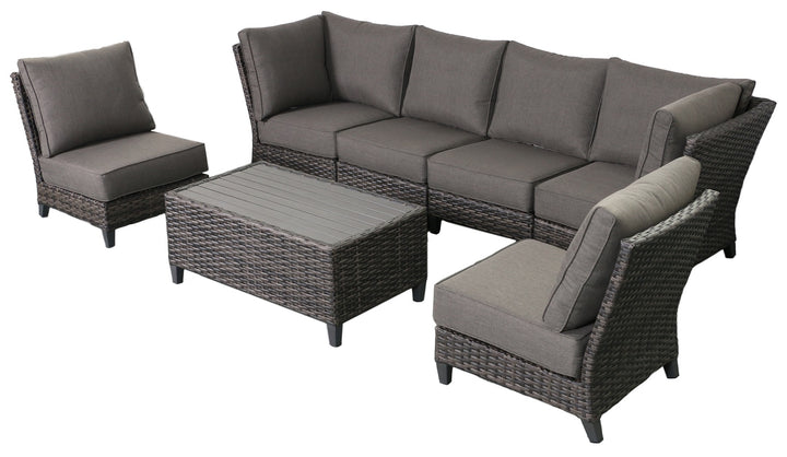 Barbados 6-Piece Outdoor Patio Furniture Sectional Set