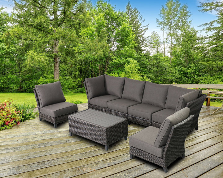 Barbados 6-Piece Outdoor Patio Furniture Sectional Set