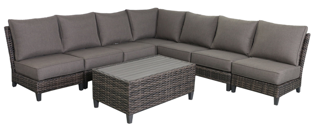 Barbados 7-Piece Outdoor Patio Furniture Sectional Set Frame
