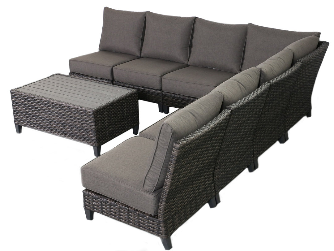 Barbados 7-Piece Outdoor Patio Furniture Sectional Set Frame
