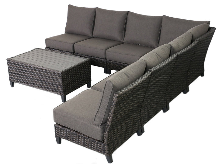 Barbados 7-Piece Outdoor Patio Furniture Sectional Set Frame