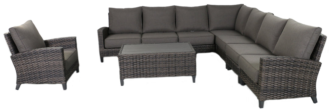 Barbados 7-Piece Outdoor Patio Furniture Sectional and Club Chair Set