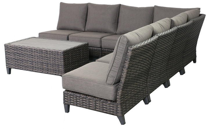 Barbados 7-Piece Outdoor Patio Furniture Sectional Set Frame
