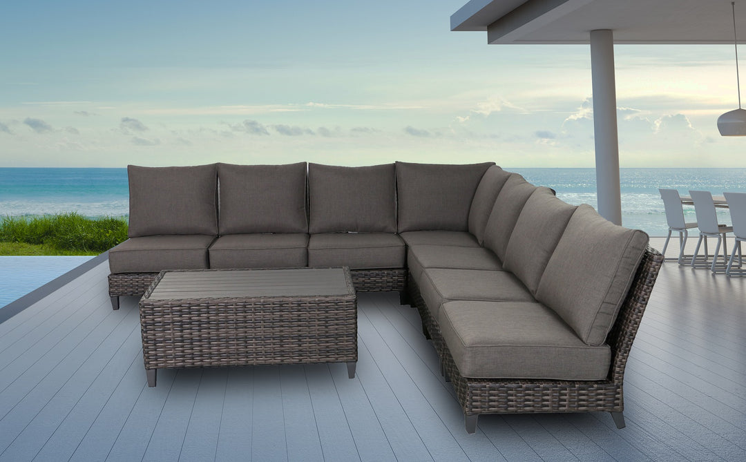 Barbados 7-Piece Outdoor Patio Furniture Sectional Set Frame