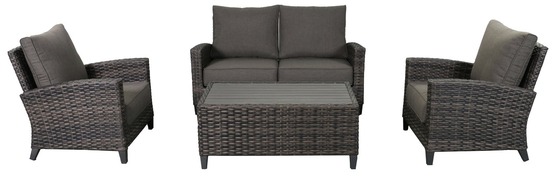 Barbados 5-Piece Outdoor Patio Furniture Love Seat Set