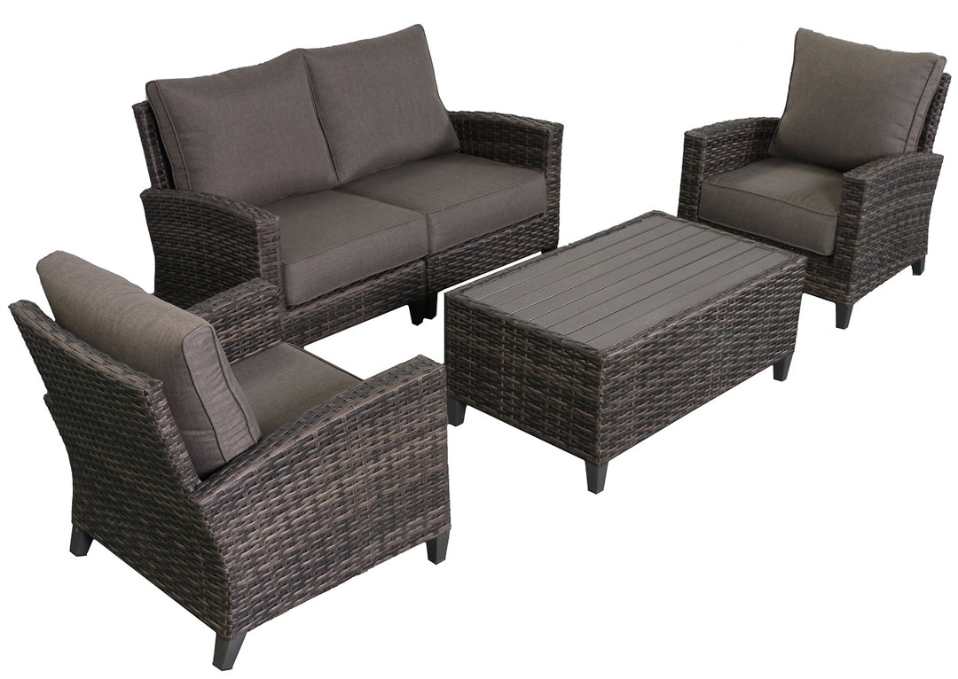 Barbados 5-Piece Outdoor Patio Furniture Love Seat Set