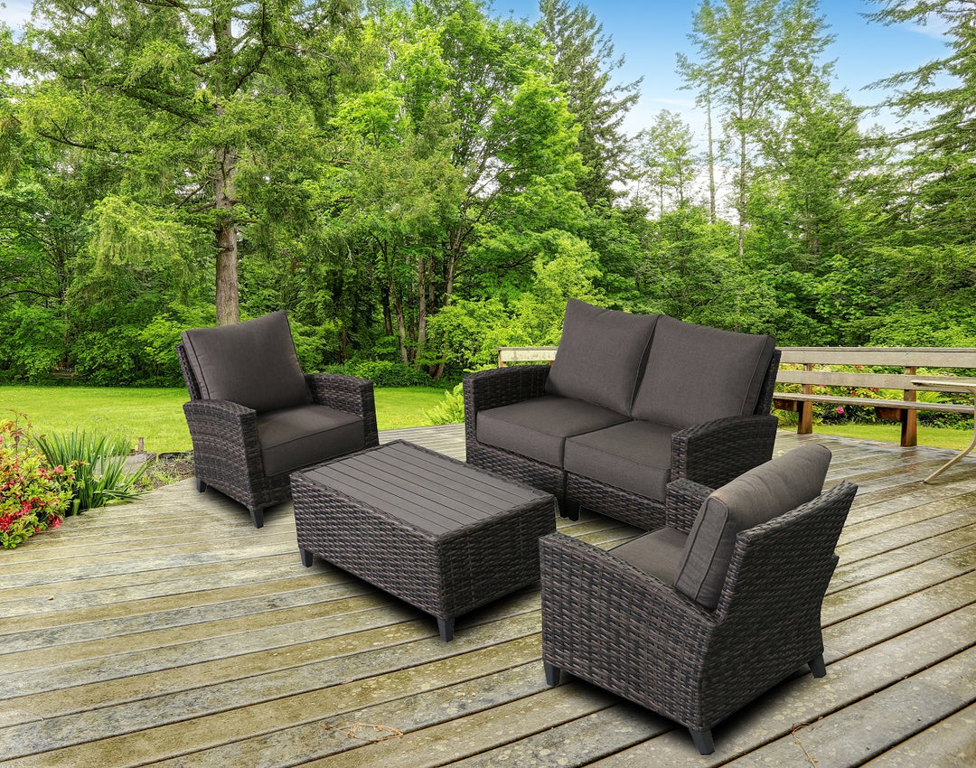 Barbados 5-Piece Outdoor Patio Furniture Love Seat Set