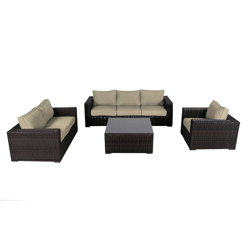Santa Monica Outdoor Patio Furniture Deep Seating Set