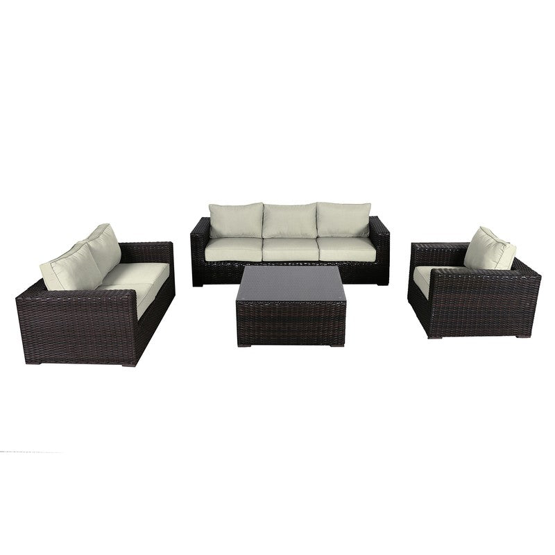 Santa Monica Outdoor Patio Furniture Deep Seating Set