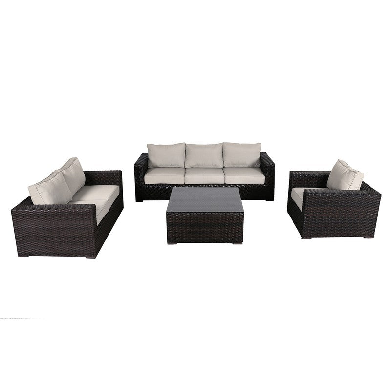 Santa Monica Outdoor Patio Furniture Deep Seating Set