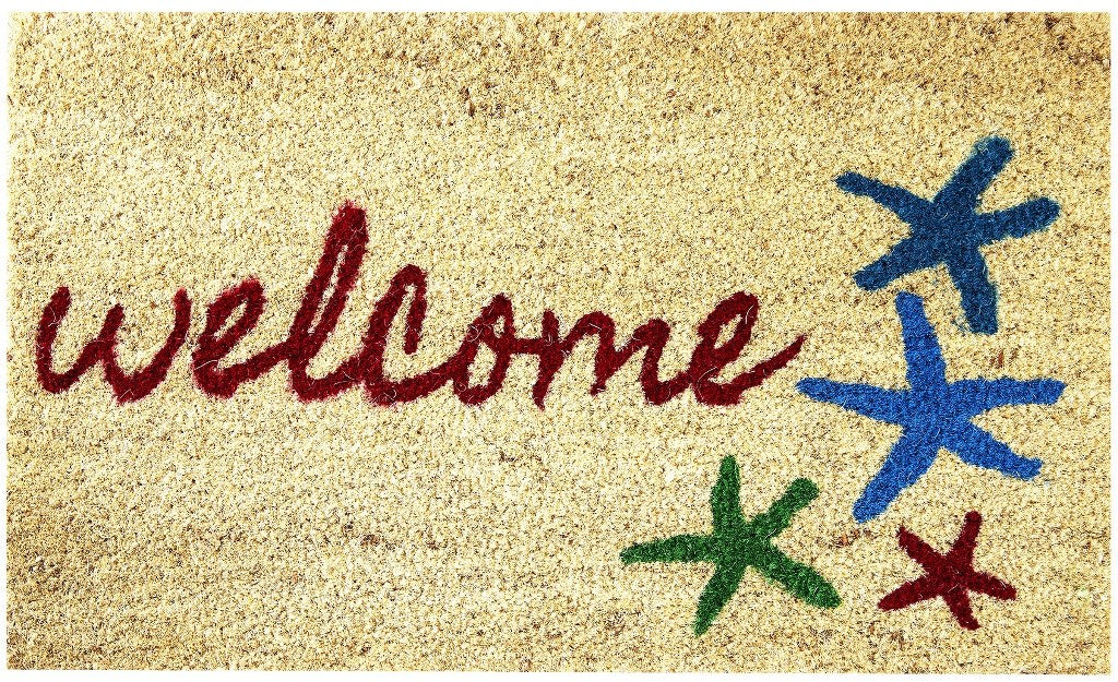 Sand and Starfish Beach Welcome Coco Mat