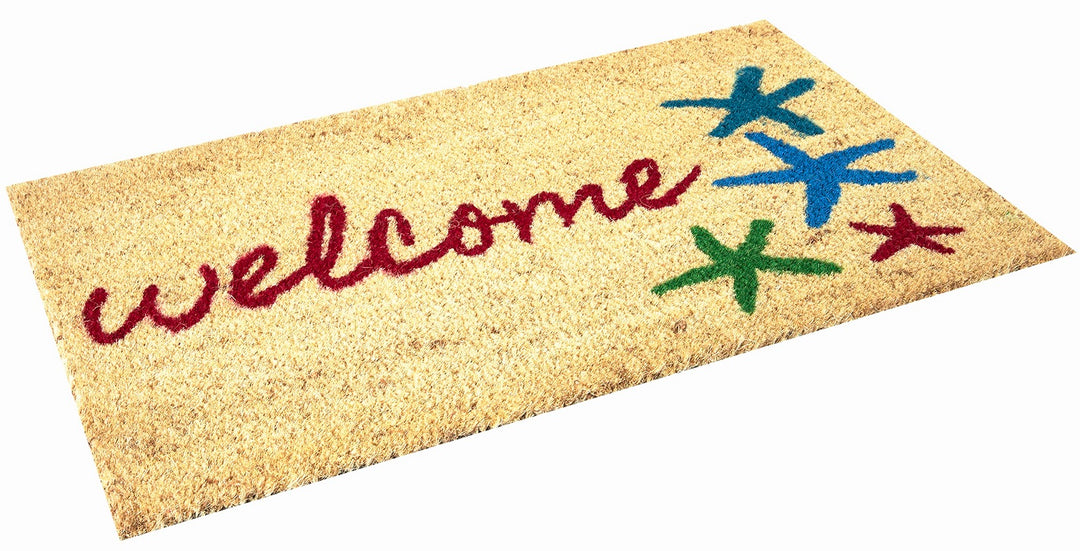 Sand and Starfish Beach Welcome Coco Mat