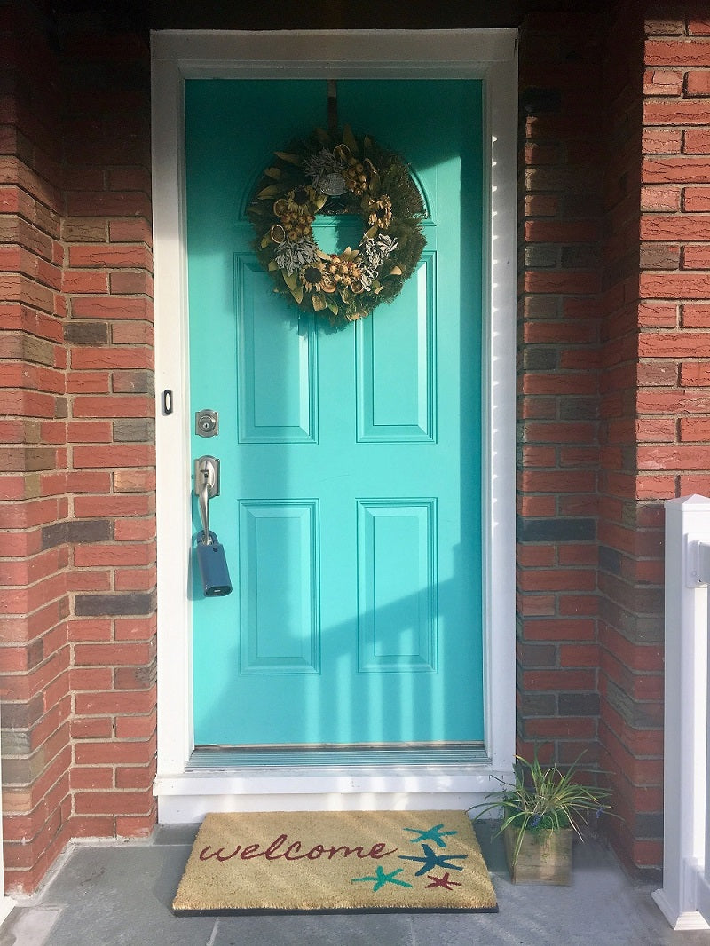 Sand and Starfish Beach Welcome Coco Mat
