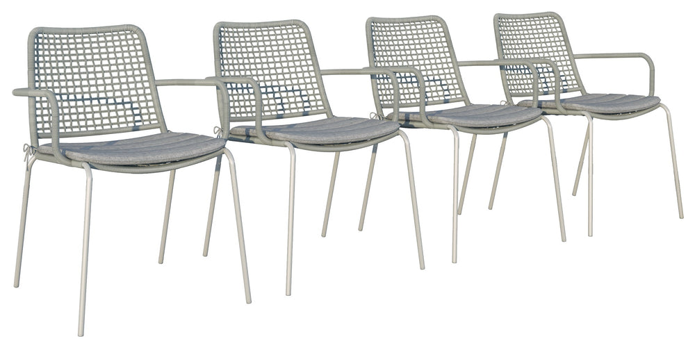 9-Piece Eucalyptus Wood Square Patio Dining Set - Side View