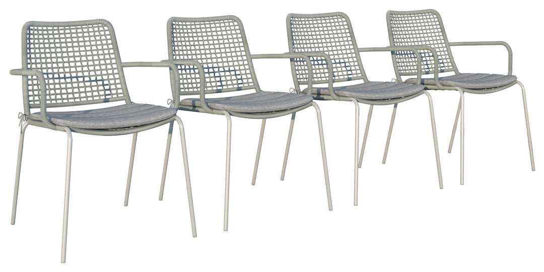 9-Piece Eucalyptus Wood Square Patio Dining Set - Side View