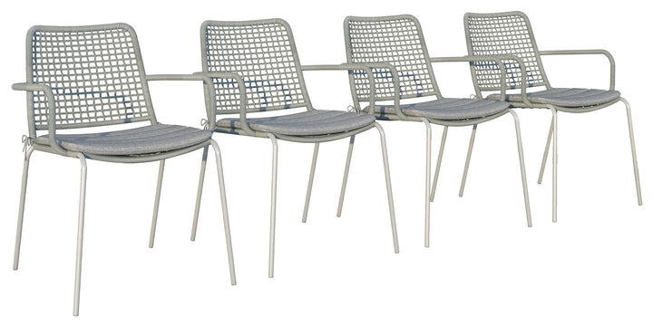 9-Piece Eucalyptus Wood Square Patio Dining Set - Side View