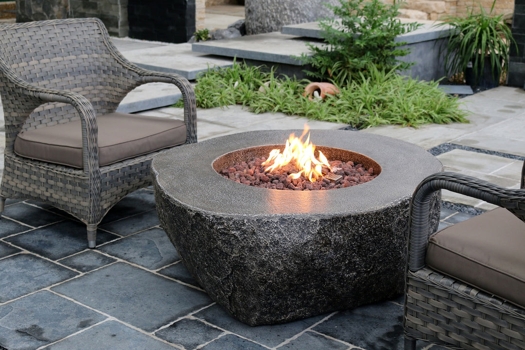 Fiery Rock Outdoor Firepit Table - 50 Inches - Select Fuel Type