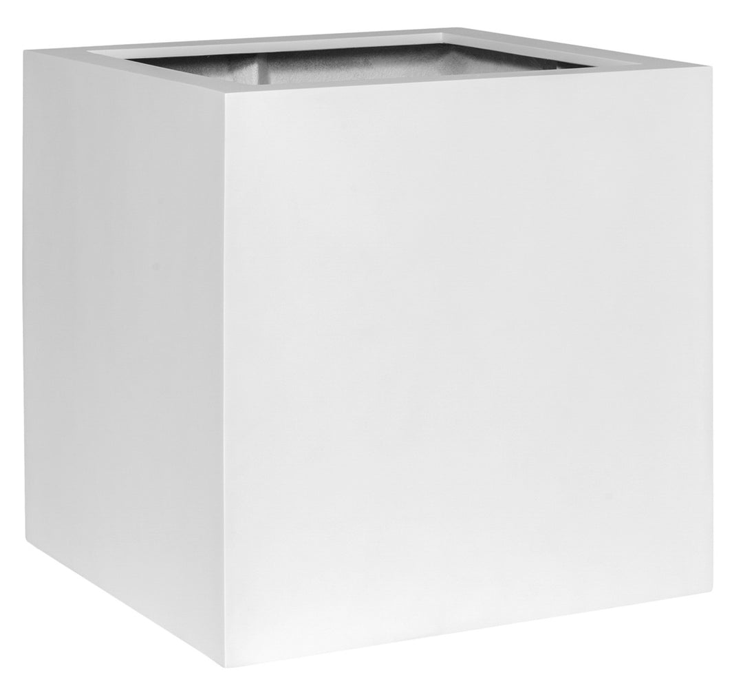 Block Square Planter Pot Indoor Outdoor Fiberstone Planter Box