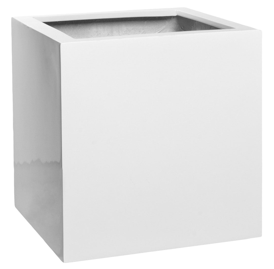 Block Square Planter Pot Indoor Outdoor Fiberstone Planter Box