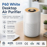 Desktop H13 HEPA Air Purifier with Aroma Pad and Night Light - 2 Pack