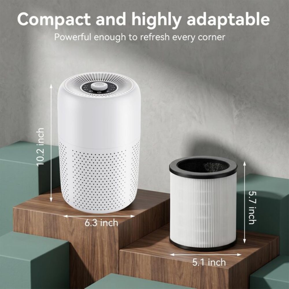Desktop H13 HEPA Air Purifier with Aroma Pad and Night Light - 2 Pack