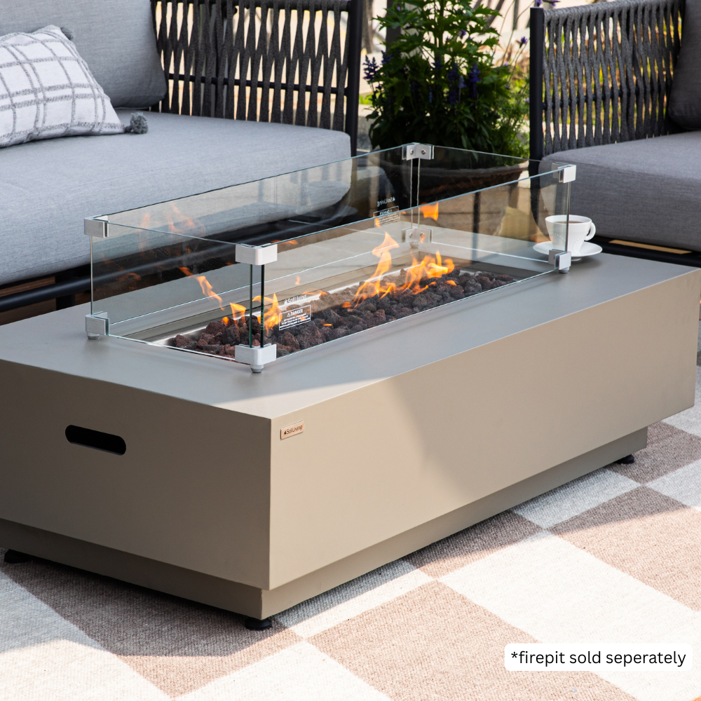 Westwood Fire Pit Tempered Clear Glass Wind Screen
