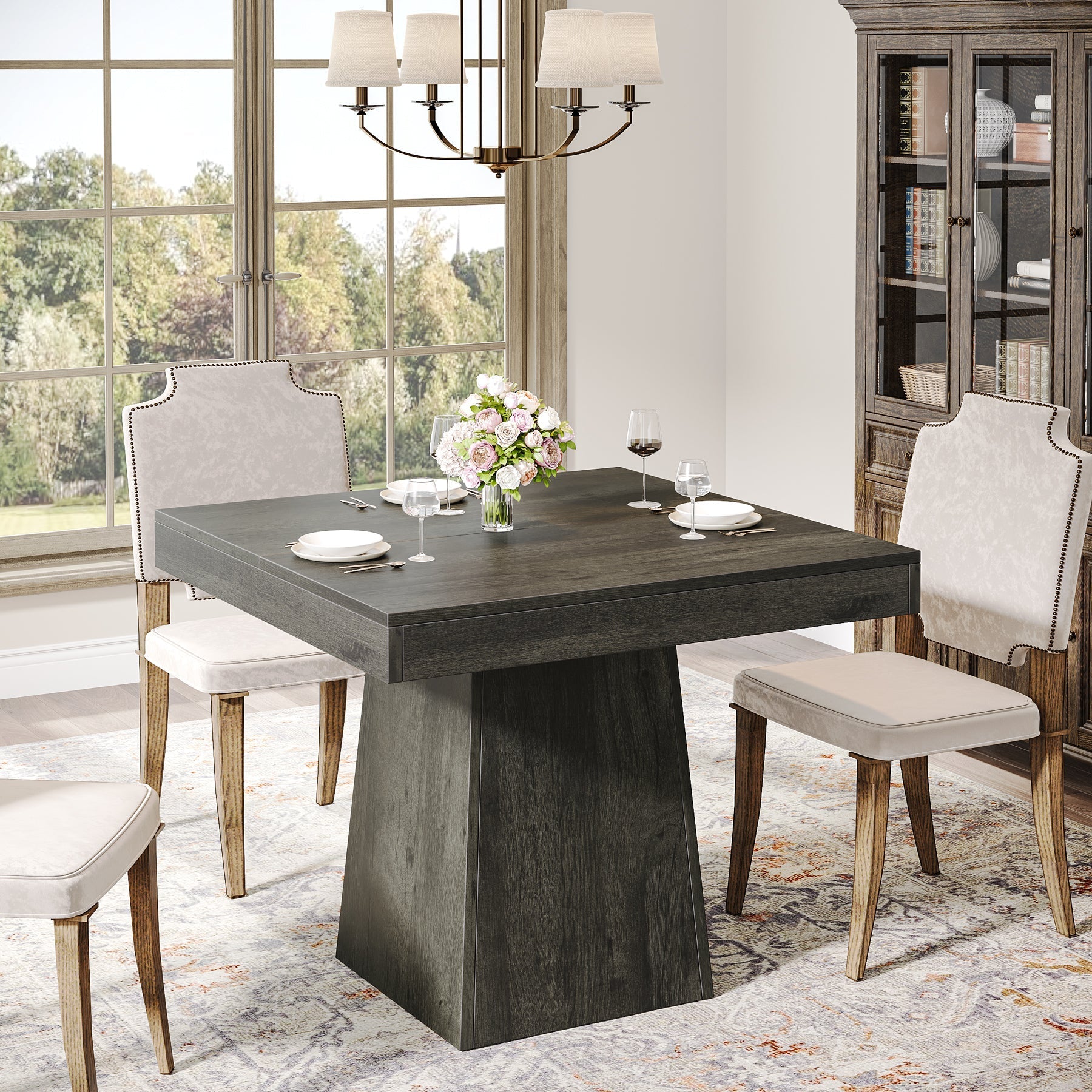 31.5" Dining Table, Square Farmhouse Kitchen Table Dinner Table