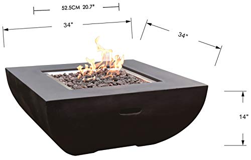 Aurora Outdoor Firepit Table - 34 Inches - Select Fuel Type