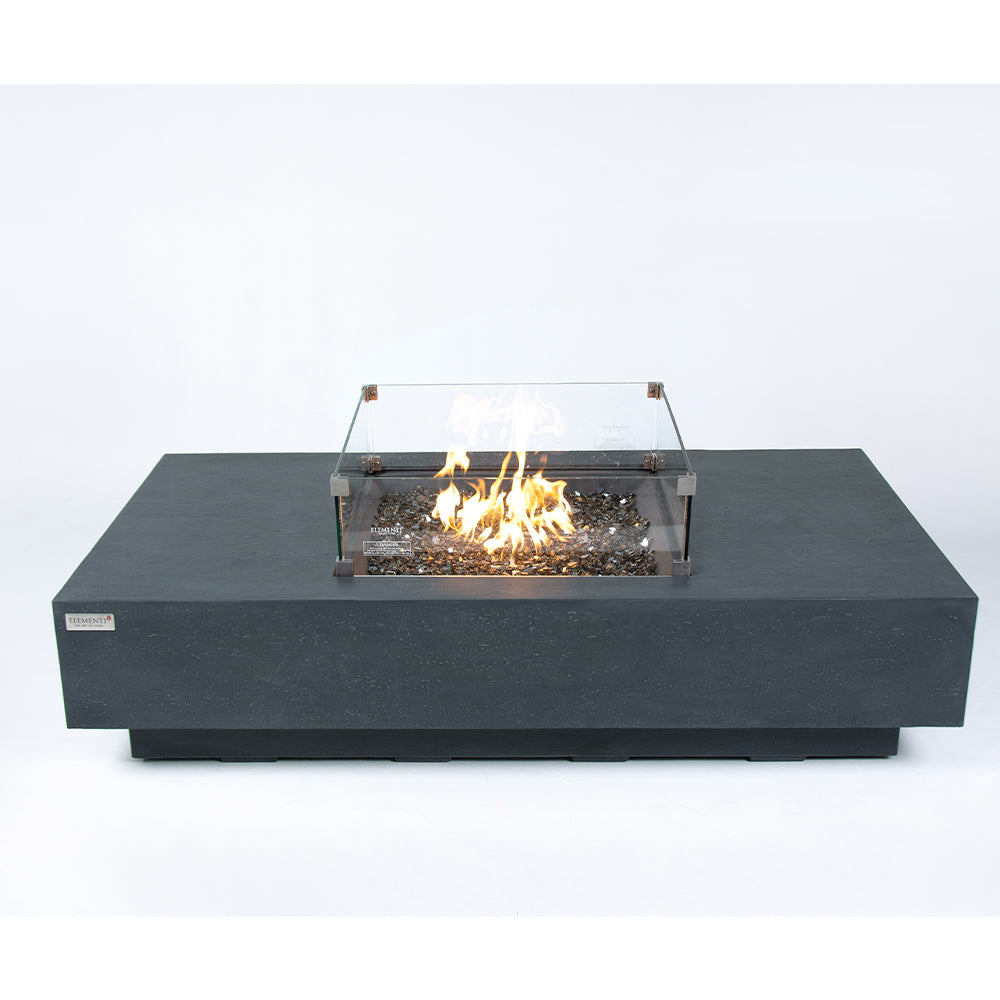 Cannes Outdoor Dark Grey Fire Pit Table - Select Fuel Type