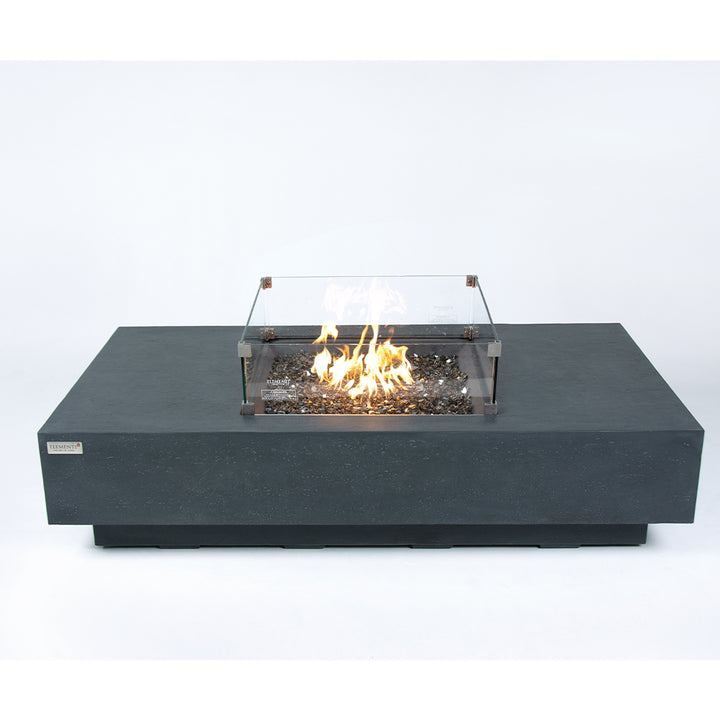 Cannes Outdoor Dark Grey Fire Pit Table - Select Fuel Type