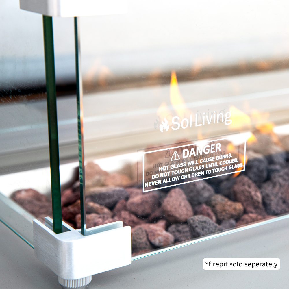 Westwood Fire Pit Tempered Clear Glass Wind Screen