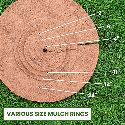 14 Inches Weed Control Discs Coco Tree Rings - 10 Pack