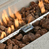 42" Rectangular Propane Fire Pit Table, Concrete-Look MGO, 50,000 BTU, Grey, 10-ft Hose Included