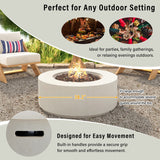 38" Round Propane Fire Pit Table Patio Heater 50,000 BTU Outdoor Firepit