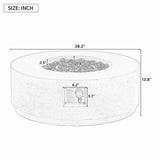 38" Round Propane Fire Pit Table Patio Heater 50,000 BTU Outdoor Firepit