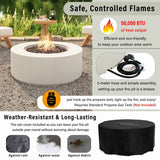38" Round Propane Fire Pit Table Patio Heater 50,000 BTU Outdoor Firepit