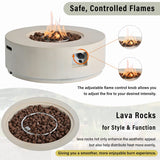 38" Round Propane Fire Pit Table Patio Heater 50,000 BTU Outdoor Firepit
