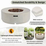 38" Round Propane Fire Pit Table Patio Heater 50,000 BTU Outdoor Firepit