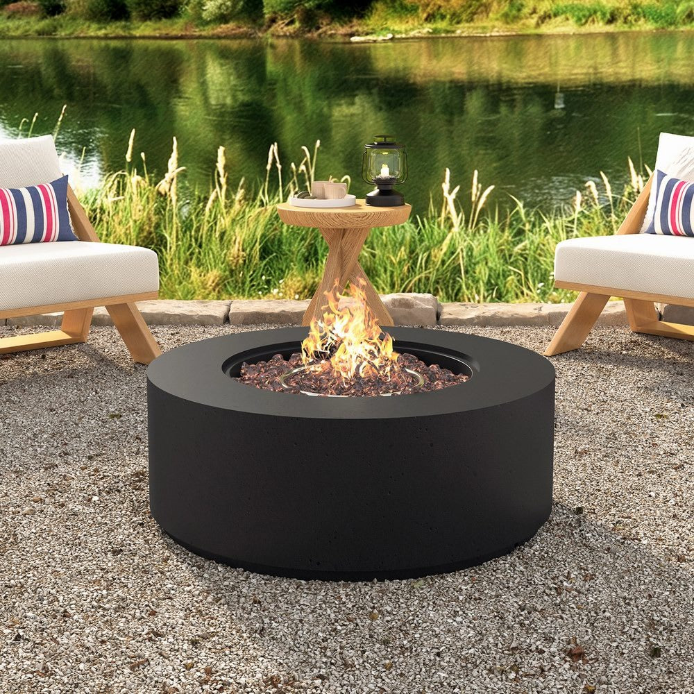 38" Round Propane Fire Pit Table Patio Heater 50,000 BTU Outdoor Firepit