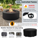 38" Round Propane Fire Pit Table Patio Heater 50,000 BTU Outdoor Firepit