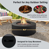 38" Round Propane Fire Pit Table Patio Heater 50,000 BTU Outdoor Firepit