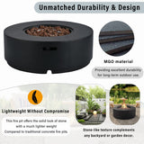 38" Round Propane Fire Pit Table Patio Heater 50,000 BTU Outdoor Firepit