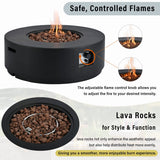 38" Round Propane Fire Pit Table Patio Heater 50,000 BTU Outdoor Firepit
