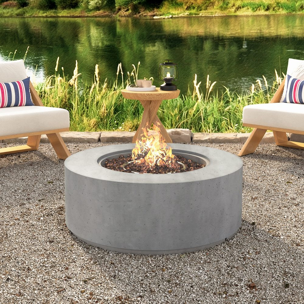 38" Round Propane Fire Pit Table Patio Heater 50,000 BTU Outdoor Firepit