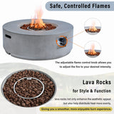 38" Round Propane Fire Pit Table Patio Heater 50,000 BTU Outdoor Firepit
