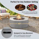 38" Round Propane Fire Pit Table Patio Heater 50,000 BTU Outdoor Firepit