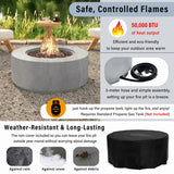 38" Round Propane Fire Pit Table Patio Heater 50,000 BTU Outdoor Firepit