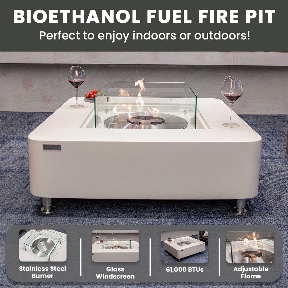 Elementi Perth Ethanol Fire Pit 40 x 40 Inches