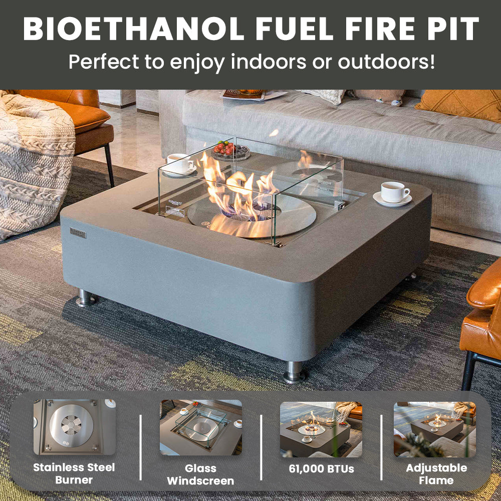 Elementi Perth Ethanol Fire Pit 40 x 40 Inches